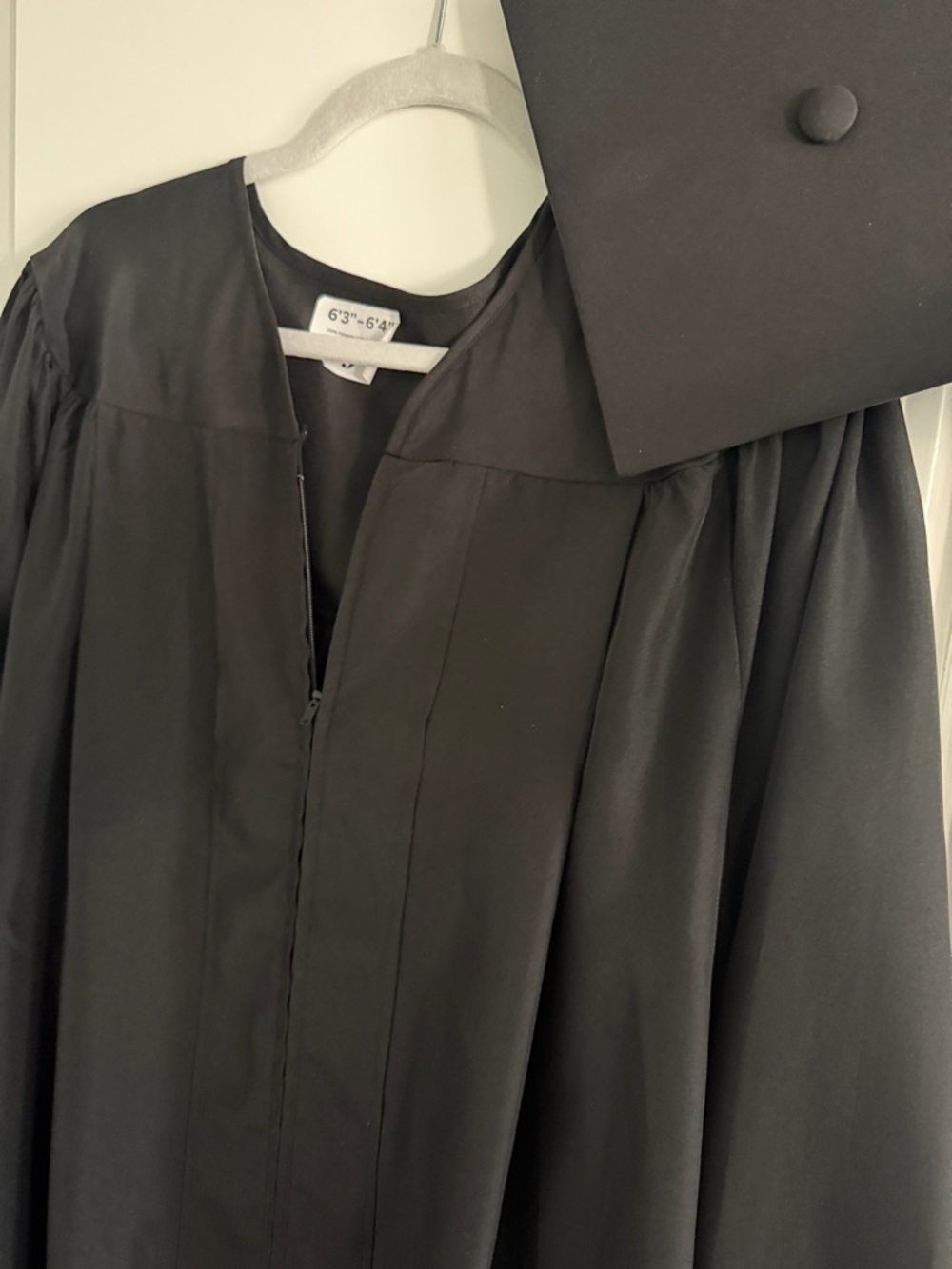 Classic Black Graduation Gown and Cap